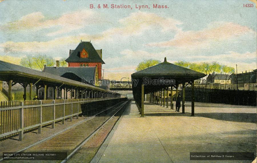 Postcard: Boston & Maine Station, Lynn, Massachusetts